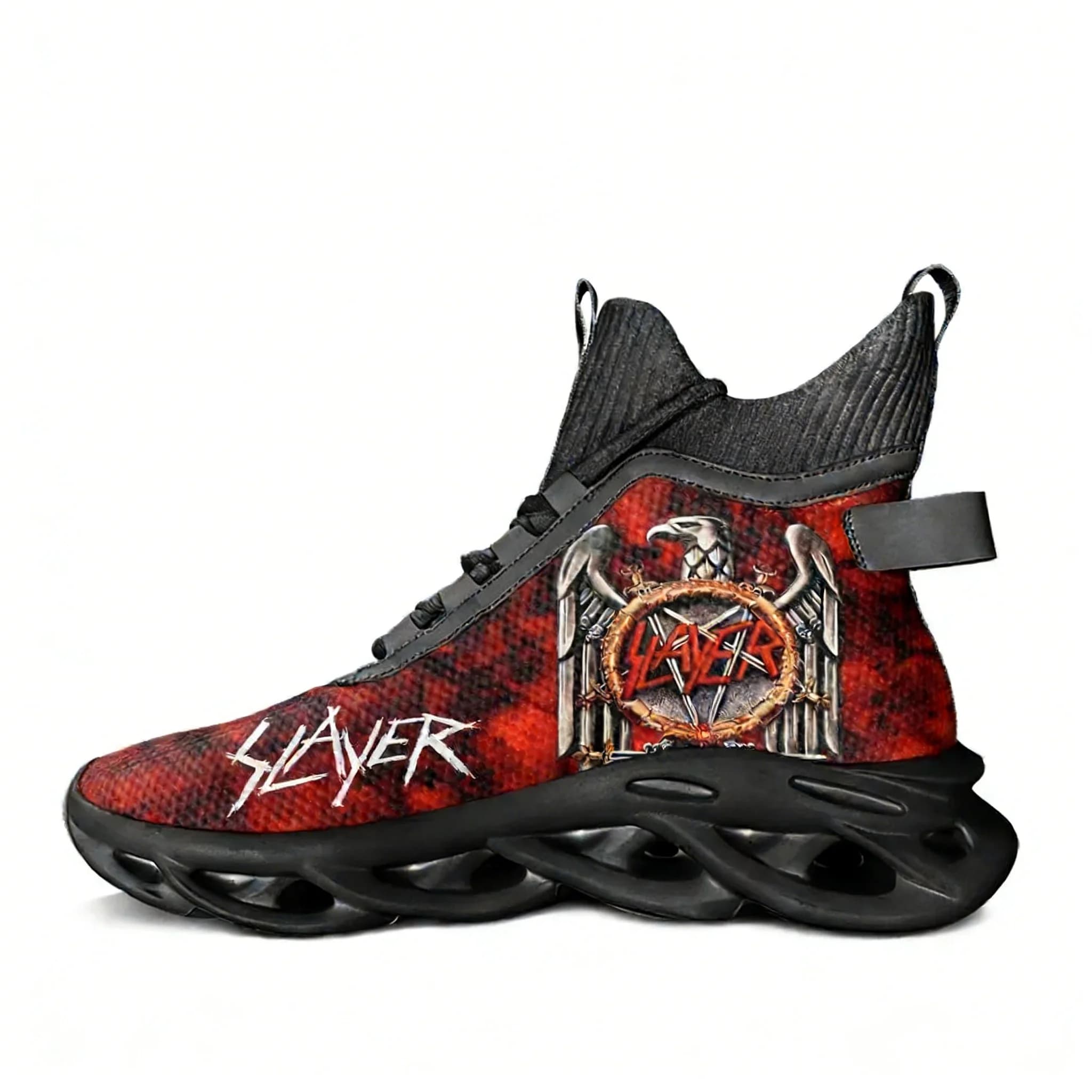 Slayer Heavy Metal Rock Band High Top Flats Sneakers Men' and Women's Sports Shoes Trekking Shoes Travel Shoes Running Shoes Custom Shoes
