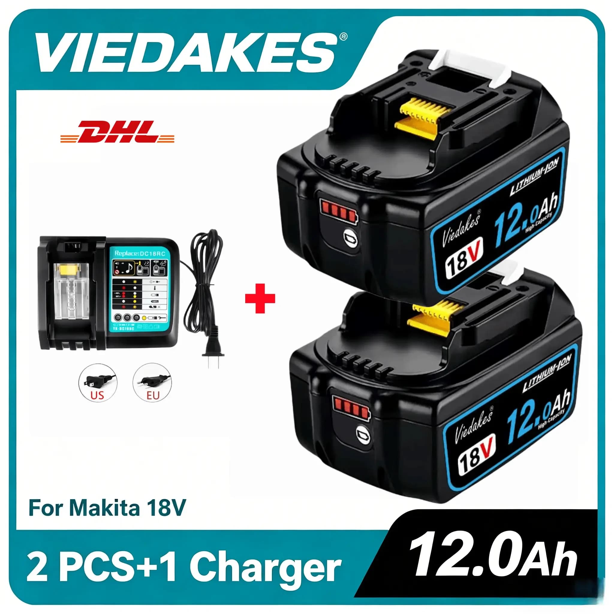 💎 Batteria Stabile per Impieghi Gravosi Makita 18V 10Ah, Compatibile con Utensili Elettrici BL1860B DTD173