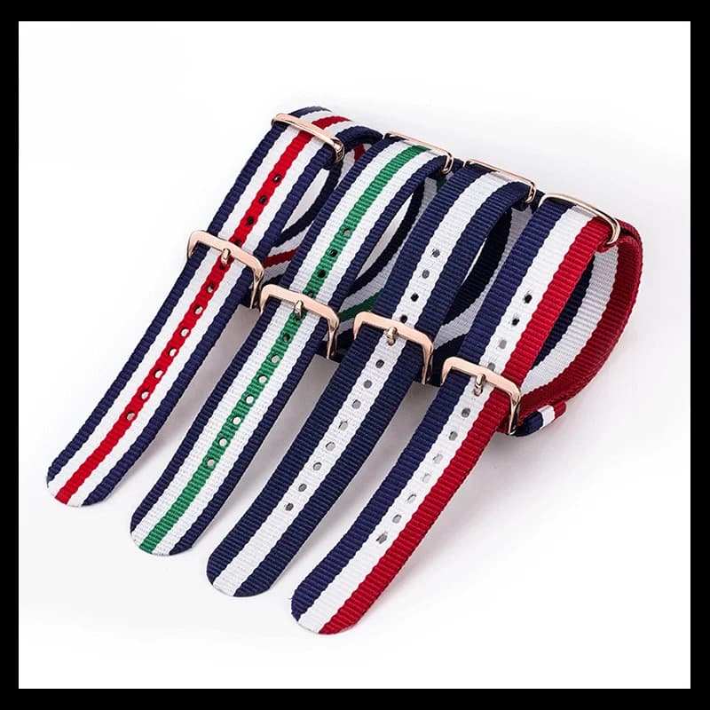 Women's Nylon Climbing Strap for DW Daniel Wellington Canvas Multicolor watch strap with solid stainless steel buckle