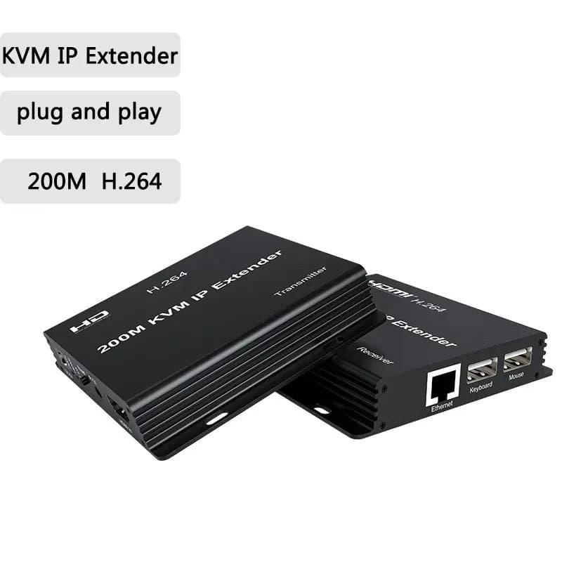 H.264 KVM IP Extender compatibile HDMI su singolo Rj45 Ethernet cat5e/6 cavo 200M 1080P USB KVM Extender supporto Touch Screen