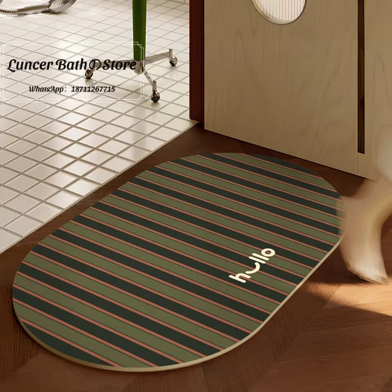 Light luxury bathroom floor mat Water-absorbing quick-drying diatom mud floor mat Household bathroom door anti-skid mat