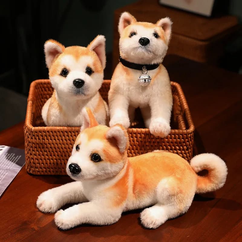 Realistico Akita Cane Peluche Animale di Peluche Simpatico Simulazione Cucciolo Shiba Inu Soffice Placare Baby Doll Regali Di Compleanno Per I Bambini