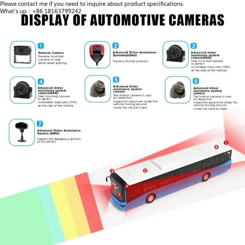 Telecamera per auto/tractor 4K 1080P a 8 canali (4 canali MDVR) con visione a 360°, Android, Dash Cam anteriore/posteriore, specchietto retrovisore, 4G, GPS, Wi-Fi, ADAS, DMS, BSD