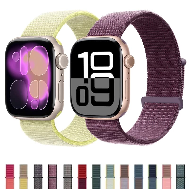 Cinturino in nylon per Apple Watch 45mm 44mm 49mm 46mm 40mm 41mm 42mm Bracciale Correa per iWatch Serie 11 6 SE 7 8 9 10 Ultra 2