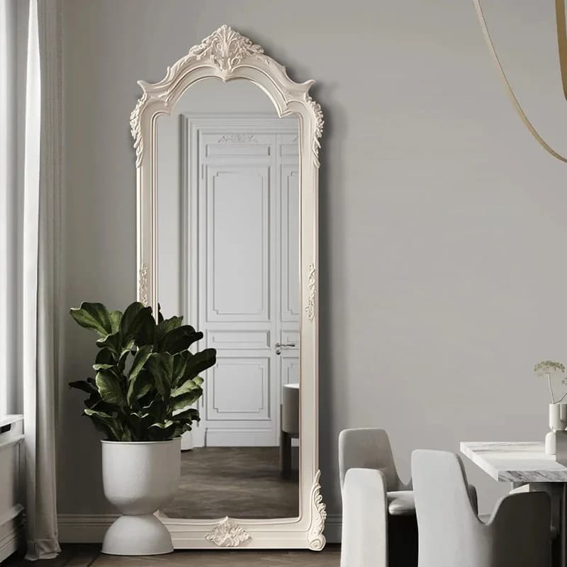 Specchio da Bagno Decorativo, Arredamento Casa, Stile Europeo Moderno, Specchio per Trucco Illuminato, Specchi da Parete, Specchi Artistici, Specchi a Figura Intera da Terra