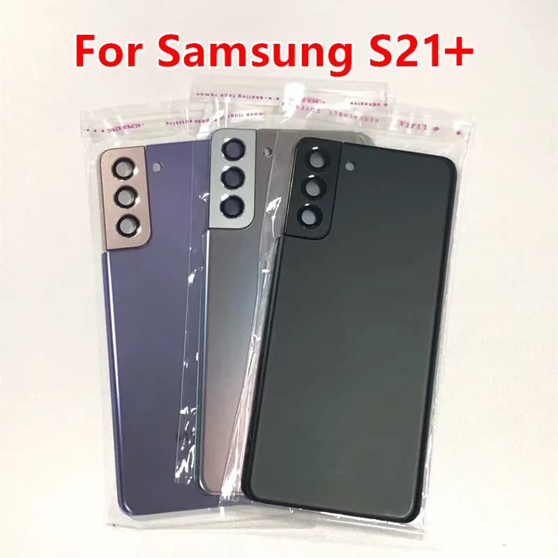 S21Plus Housing For Samsung Galaxy S21 Plus G996 Glass Battery Back Cover Repair Replace Door Phone Rear Case + Camera Lens