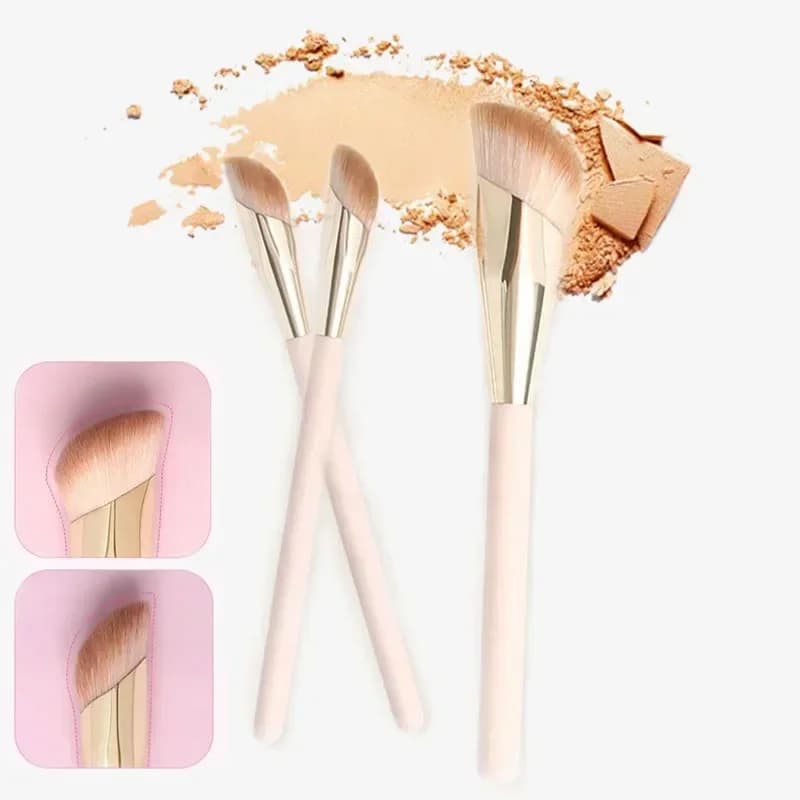 Liquid Face Makeup Brushes, Cream and Powder, Beauty Tool for Face Twist, Bottom Brush, Oblique Head Corrector Brush 1/2 pcs