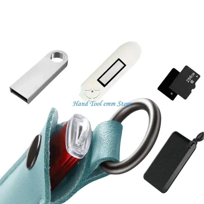 Custodia per chiavetta USB in pelle PU H37F Borsa per custodia USB AntiLost