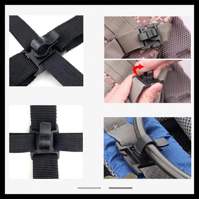 Clip per Tubo di Idratazione Girevole 2/4 Pezzi, Clip per Tubo Flessibile Molle per Sacca Idratazione, Compatibile con Camelbak-Water Pack