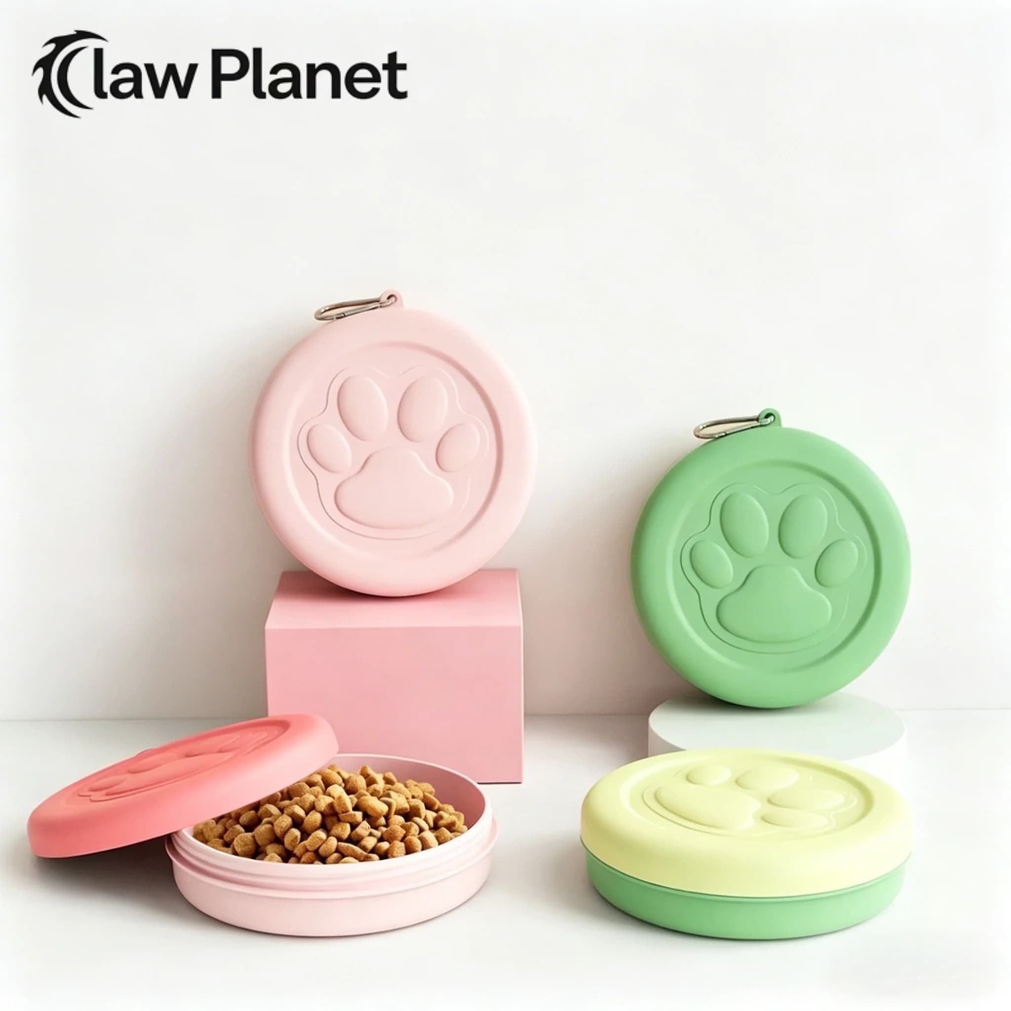 Portable Outdoor Pet Bowl: 2-in-1 Travel Dog Food/Water Dish with Treat Compartment for Hiking, Camping, and On-the-Go Feeding