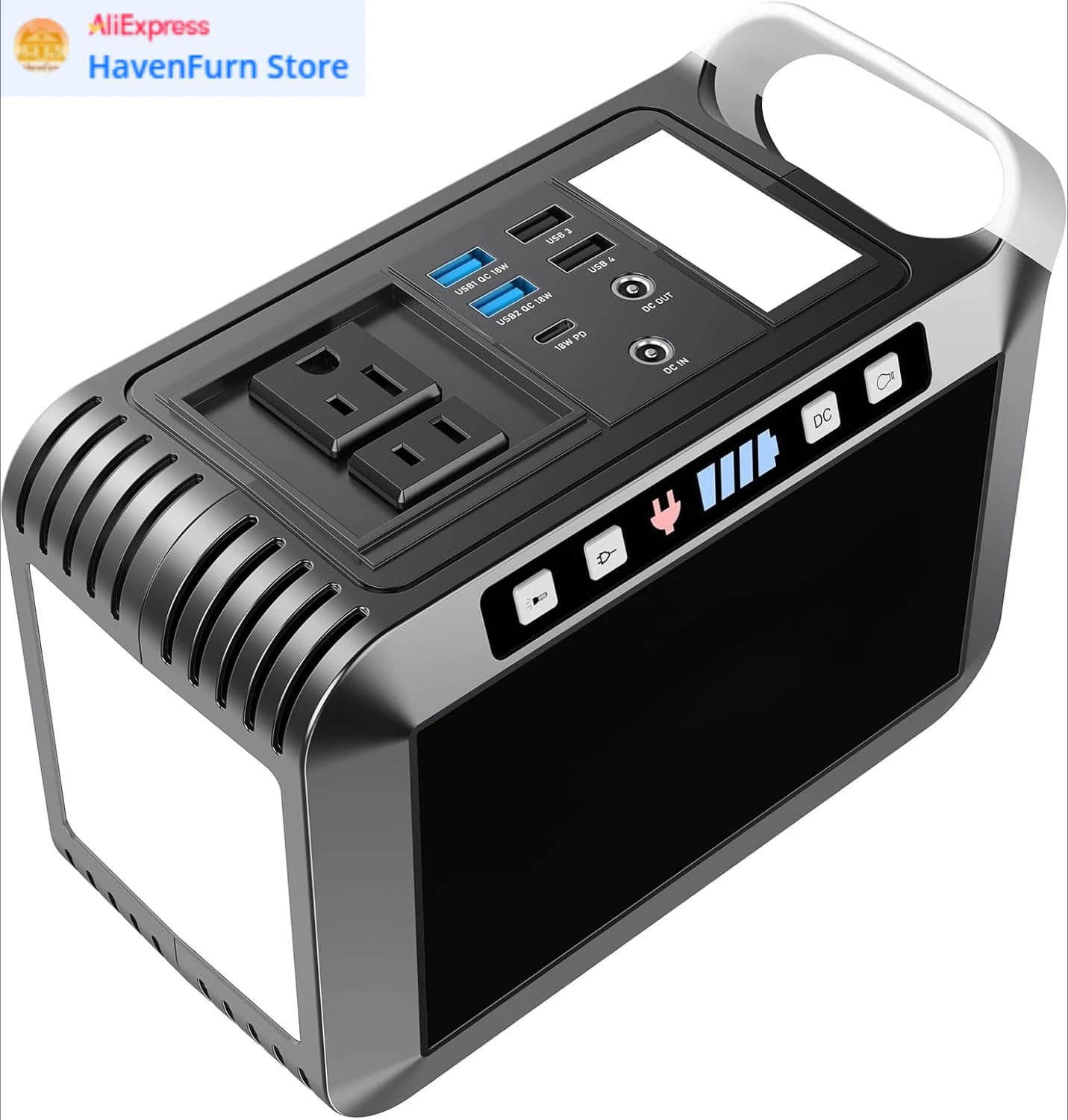 Stazione di Alimentazione Portatile 148Wh, Power Bank con Presa AC 200W, Generatore per Campeggio, Uso Esterno, Casa, Ufficio, Emergenze