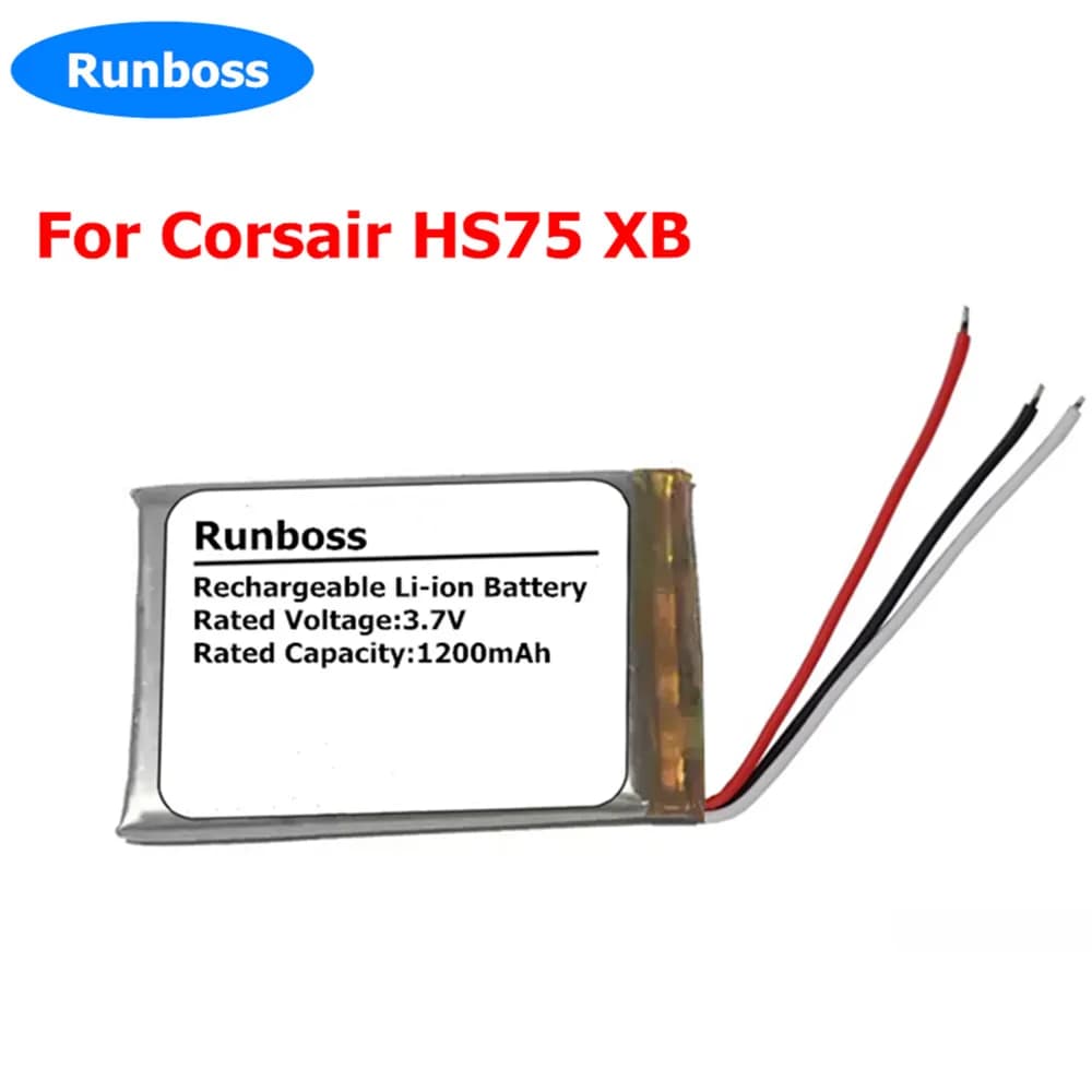 Batteria per cuffie Corsair HS70, HS70 SE, HS75 XB, HS70 Pro, HS80 RDA0031 RDA0034, cuffie da gioco wireless 3.7V 1200mAh 603450