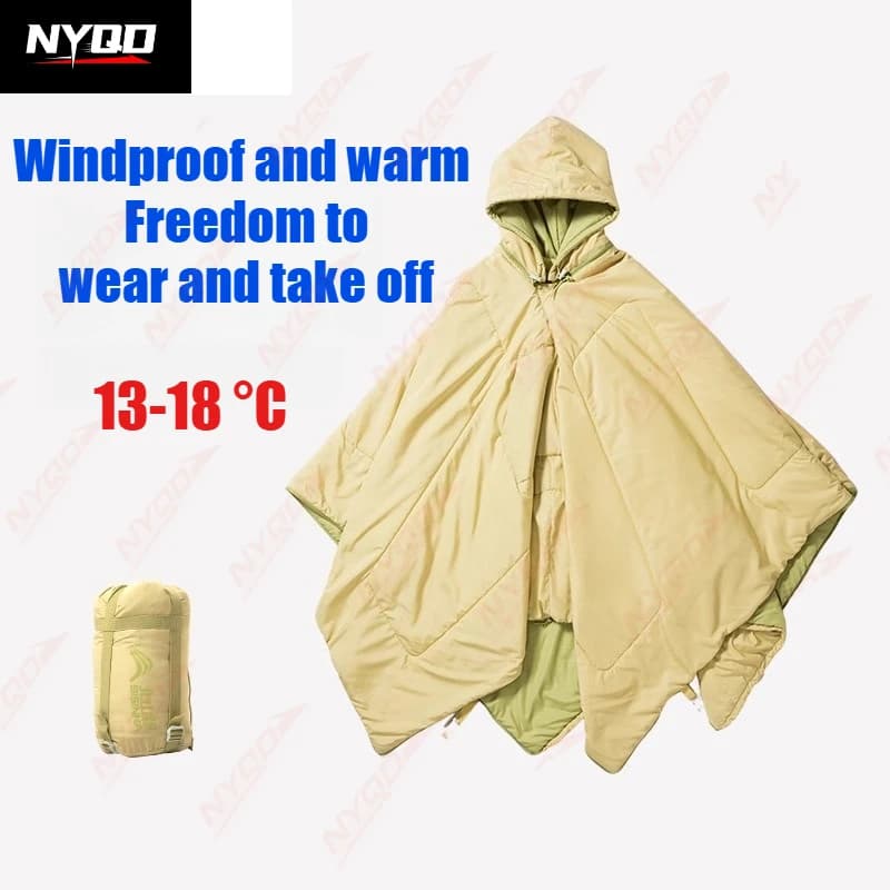 Outdoor Camping Sleeping Bag Adult Wearable Cape Lunch Break Warm Portable Quilt Dual Purpose