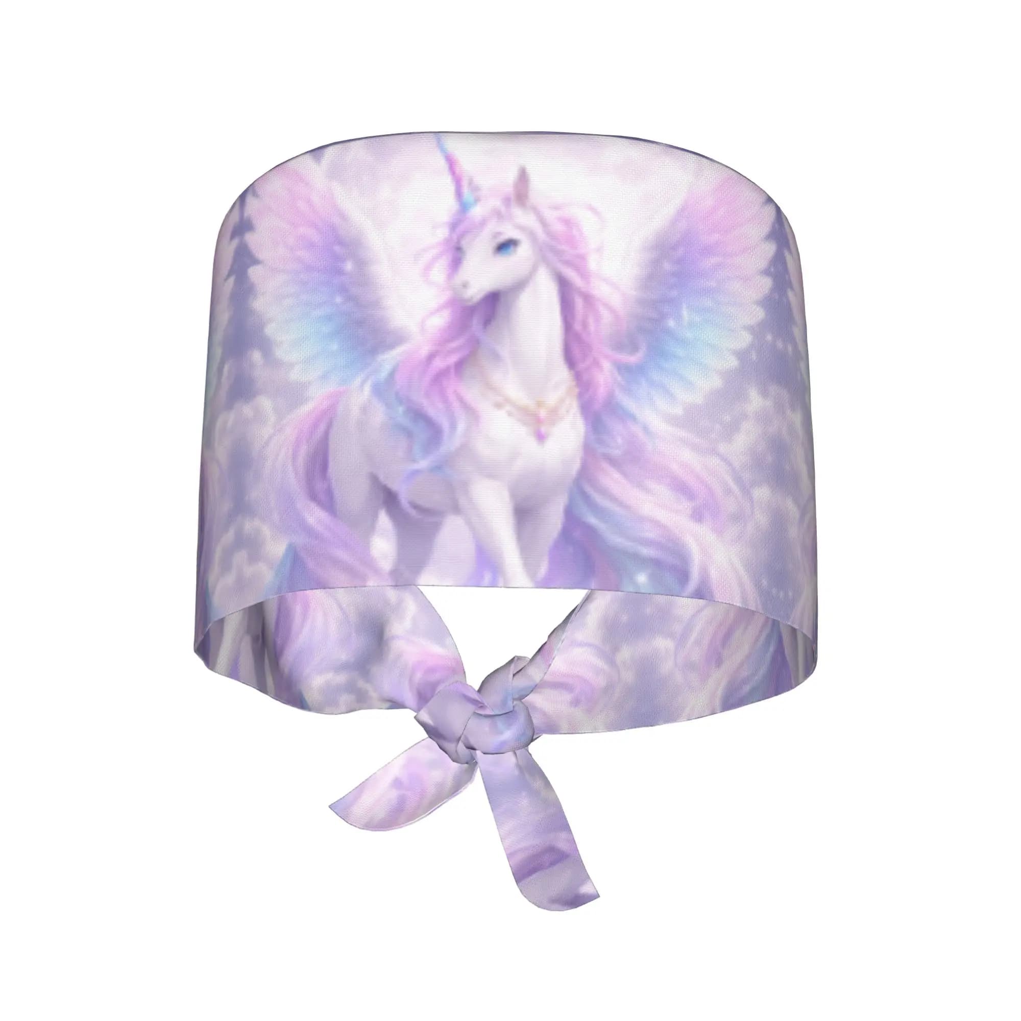 Cappello da Lavoro Regolabile Personalizzato con Motivo Unicorno per Uomo e Donna, Grazioso Cappello Chirurgico con Cartoni Animati per Chef