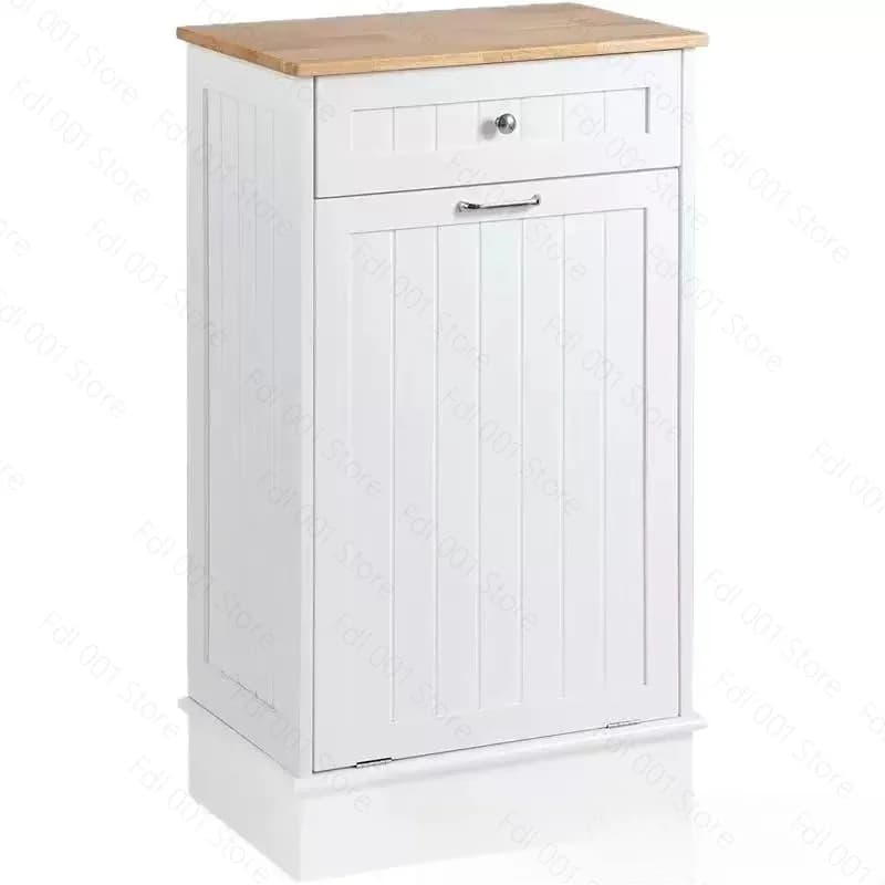 Tilt Out Trash Cabinet Kitchen Waste Bins Free Standing Laundry Hamper Recycling Cabinet Trash Can Holder With