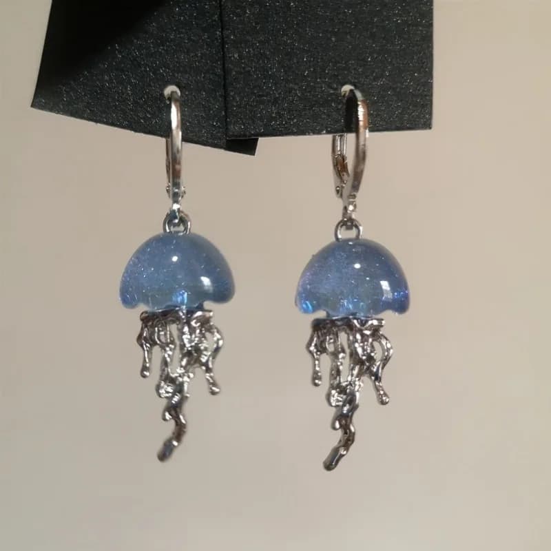 2 orecchini pendenti a forma di medusa Y2K, design a tema oceano blu, gioielli estetici e affascinanti per l'outfit quotidiano di donne e ragazze