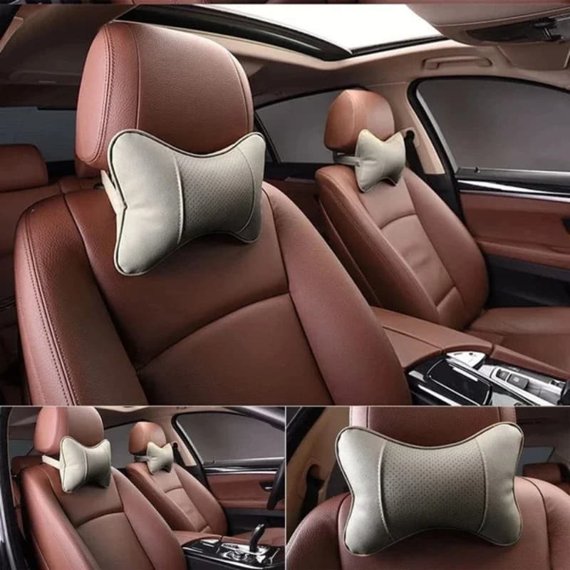 2 pezzi cuscini per auto in pelle lavorata a maglia poggiatesta poggiatesta accessori per sedili cuscino di sicurezza per auto cuscino per il collo dell'auto poggiatesta per auto