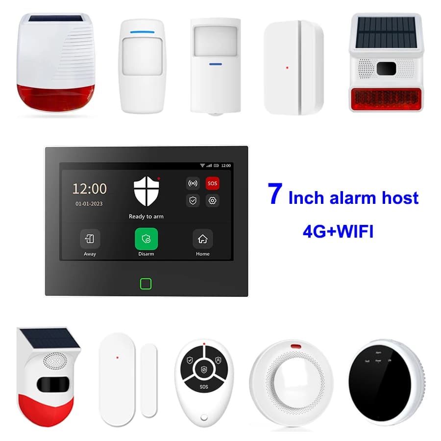 TAIBOAN Sistema di Allarme Domestico Senza Fili WIFI Host 433MHZ Antifurto Rilevatore di Movimento Fuoco Rilevatore di Fumo TUYA Vita Intelligente APP di Controllo