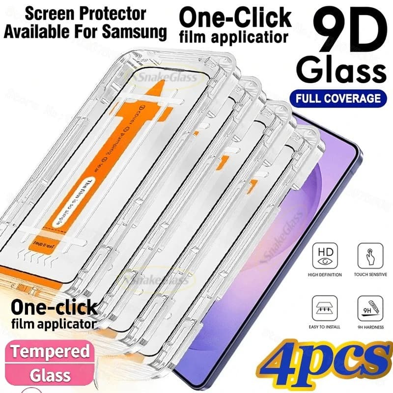 4 pezzi di protezione per lo schermo HD per Galaxy S26 Plus/ S26 Ultra/ S25 Ultra Edge/S24/ S23 S22 Ultra/Plus/FE/Edge 9H in vetro temperato trasparente