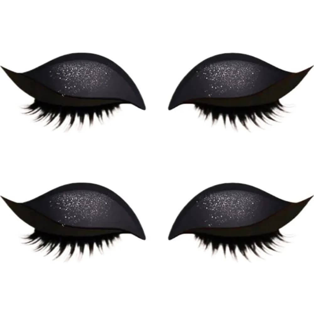 2 Paia di Patch Autoadesivi per Ombretto e Ciglia, Reusable, Waterproof, Eyeliner Stickers, Quick and Creative Makeup