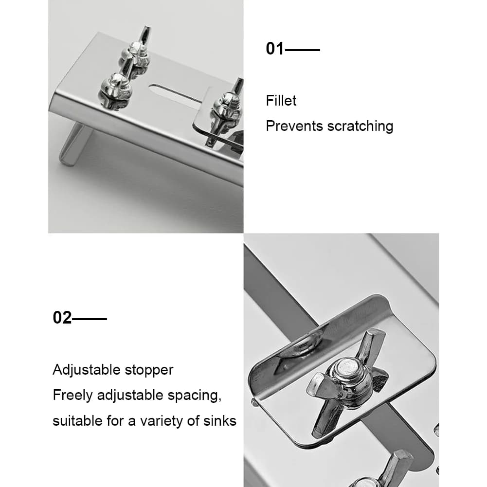 Supporto per Pietra da Affilare in Acciaio Inox Regolabile per Affilatura Coltelli, per Lavello da 12.6-18.11 Pollici, Accessori da Cucina