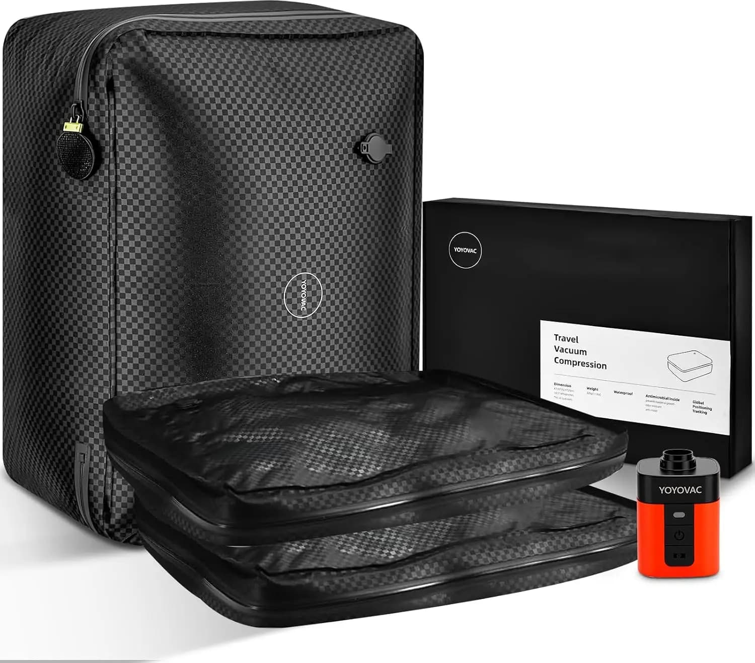 Sacchi Sottovuoto Riutilizzabili Senza Fili per Compressione, Tripla Protezione IP68, per Valigie (20, 24, 28 pollici), Confezione da 3
