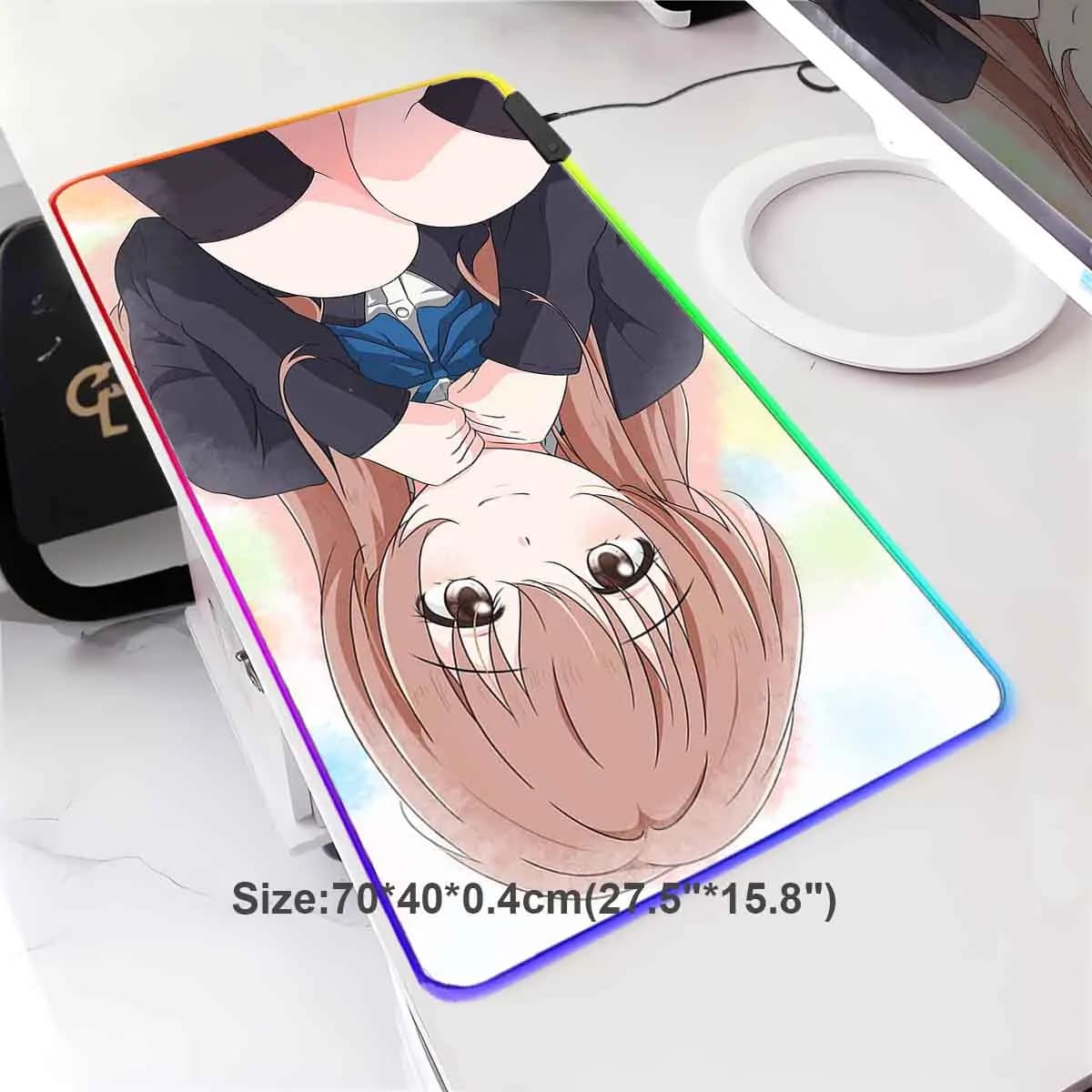 Anime One Silent Voice Large Non-slip Mouse Mat Retroilluminated LED Nishimiya Shouko Leopard Overwatch Table Mouse Mat Play Keyboard
