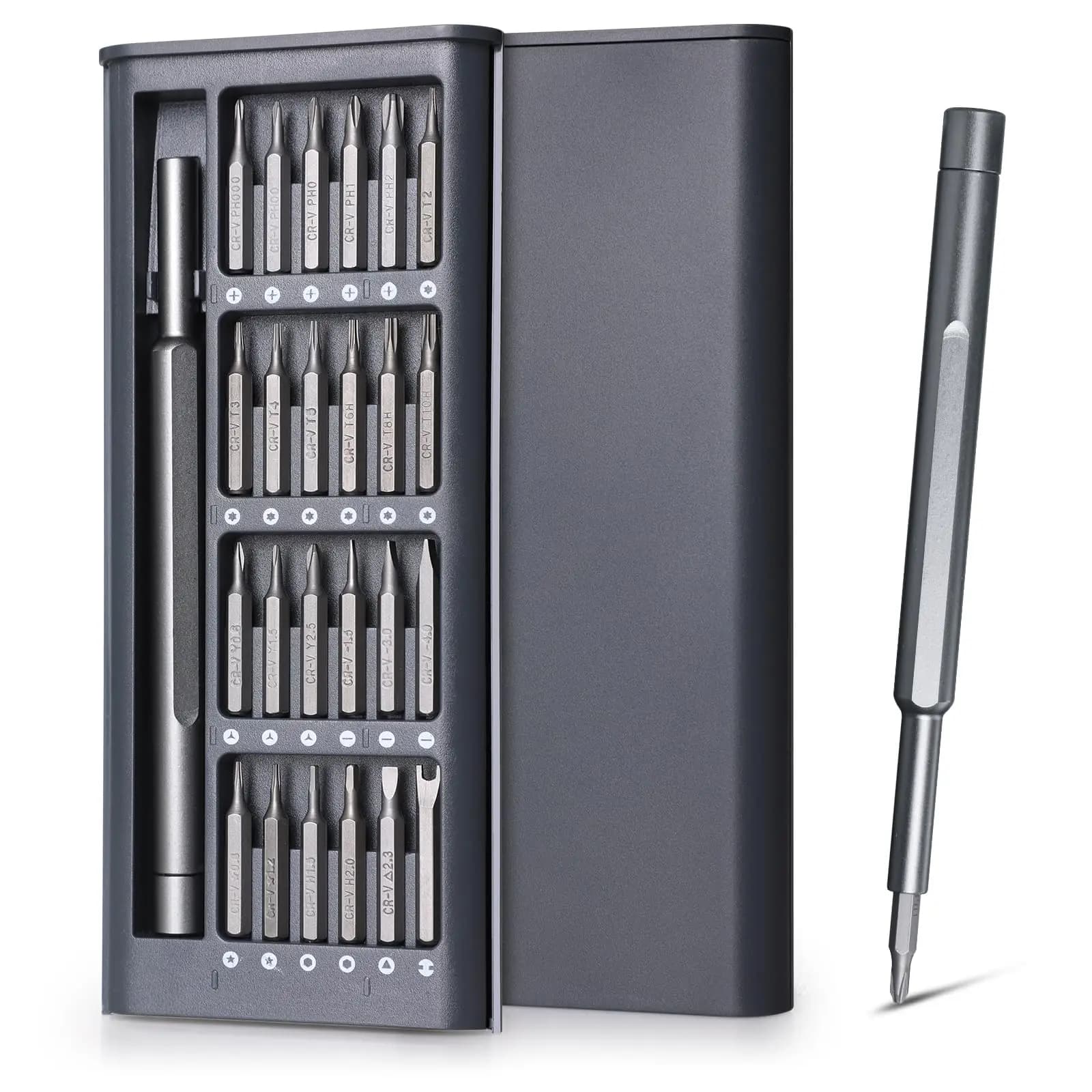 Precision Screwdriver Set 25 in 1 Phillips Torx Head Flat Hexagonal Magnetic Screwdriver for iPhone PC Watch Camera Glasses