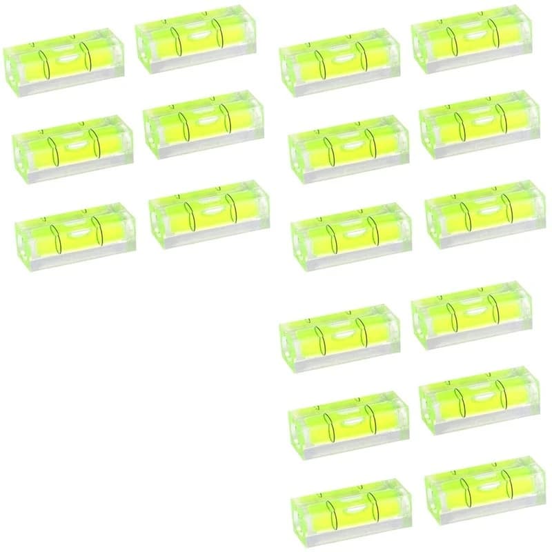 T21C 18Pcs Mini Bubble Spirit Level 10X10x29mm Square Levels For Wall Frames Art Displays Picture Hanging RV Tripod Measuring