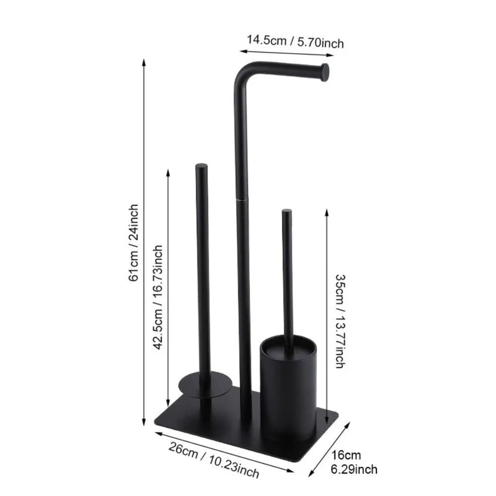 With Tray Floor Standing Toilet Paper Holder Rustproof Stainless Steel Bathroom Storage Rack Space Saving Removable