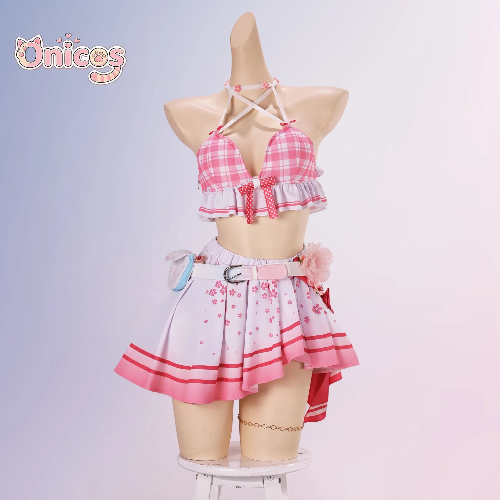 Wuthering Waves Chisa · Peach Ice‌ Full Set Summer Swimsuit Outfit Game Cosplay Costume cos shoes Carnival Beach Party Onicos