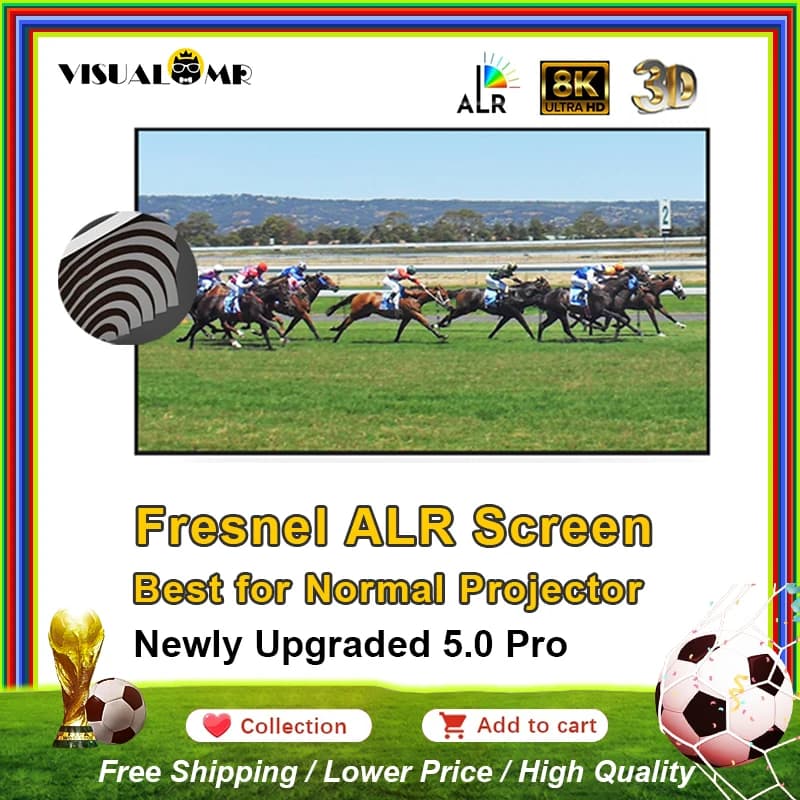 Schermo di proiezione ALR Fresnel 5.0 Pro Frame recentemente aggiornato Lunetta da 1 cm 4/8K HD Miglior rifiuta della luce ambientale per proiettori normali