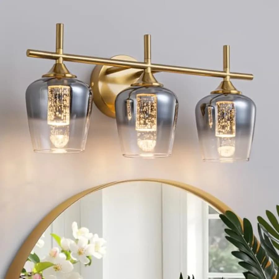 Lampada a LED a 3 Luci per Specchio da Bagno, Temperatura di Colore Regolabile 2700K-4500K, Adatta per Specchi da Bagno e Soggiorni