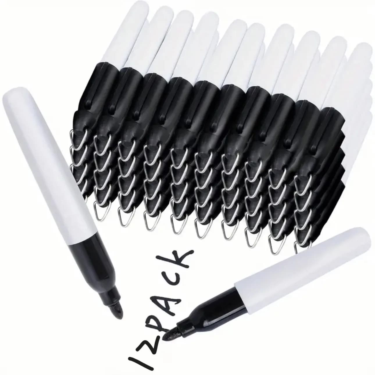 12pcs Golf Marking Pen Mini Permanent Marker with Triangular Iron Hook - Waterproof Quick Dry Pens for Golf Balls & Outdoor Use