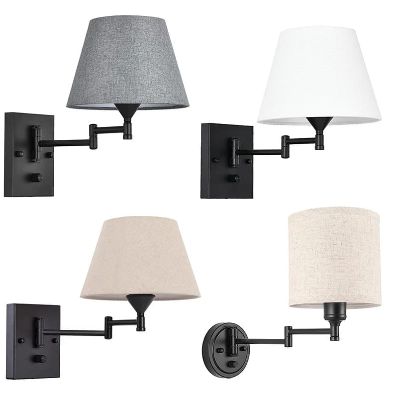 Lampada da Parete Flessibile Regolabile con Interruttore a Spina, Applique per Arredamento Casa, Soggiorno, Comodino, Specchio, Illuminazione a LED, Apparecchio Luminoso