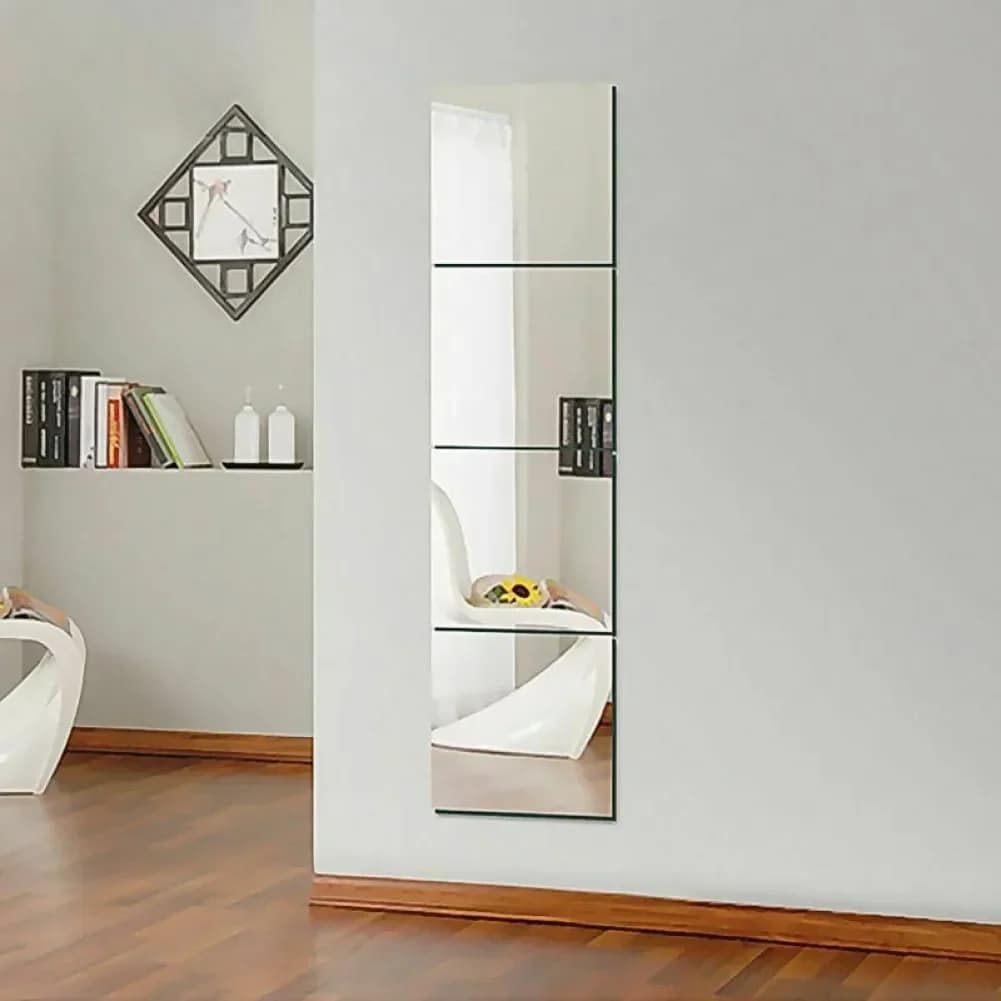 10Pcs adesivi murali per piastrelle di vetro a specchio quadrato adesivo autoadesivo per piastrelle a specchio in mosaico con decalcomania acrilica per la decorazione del bagno della camera da letto