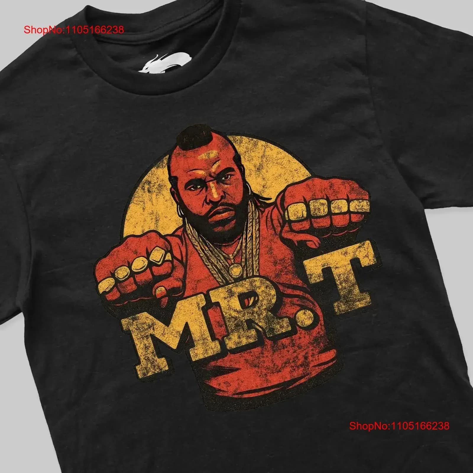Mr T B A Barracus Clubber Long Retro 80s 90s Cult Pop Culture Shirt vintage Washed Versatile Unisex homme Soft