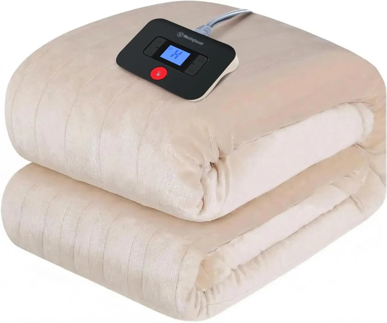 Coperta Riscaldata in Flanella Super Morbida, Misura Full 80"x84", 10 Livelli di Calore e Spegnimento Automatico 1-12H, Lavabile in Lavatrice, Certificata ETL&FCC, Beige