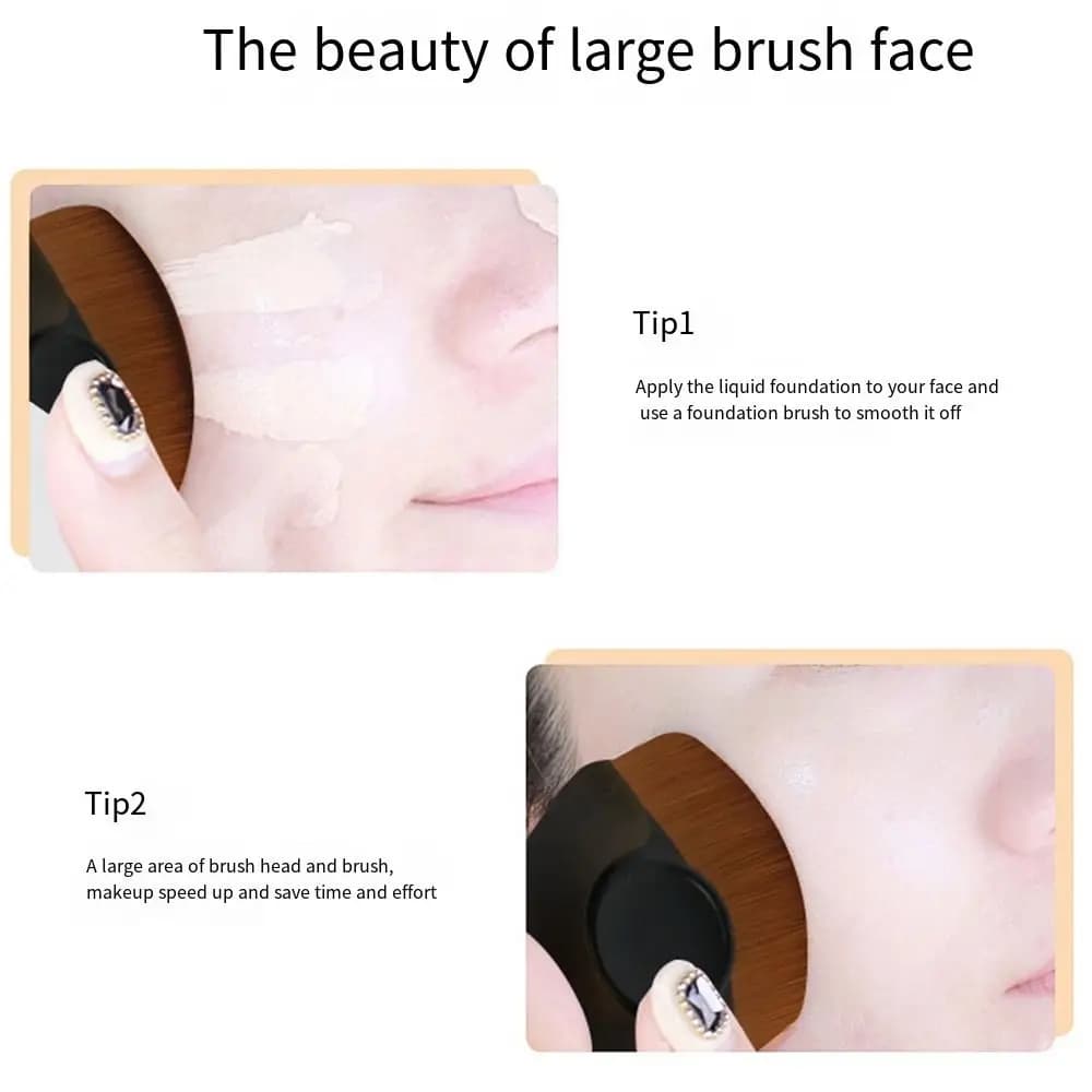 Professional brush for liquid foundation, Kabuki makeup brush with large and dense bristles, soft brush for concealer, seamless base brush for women