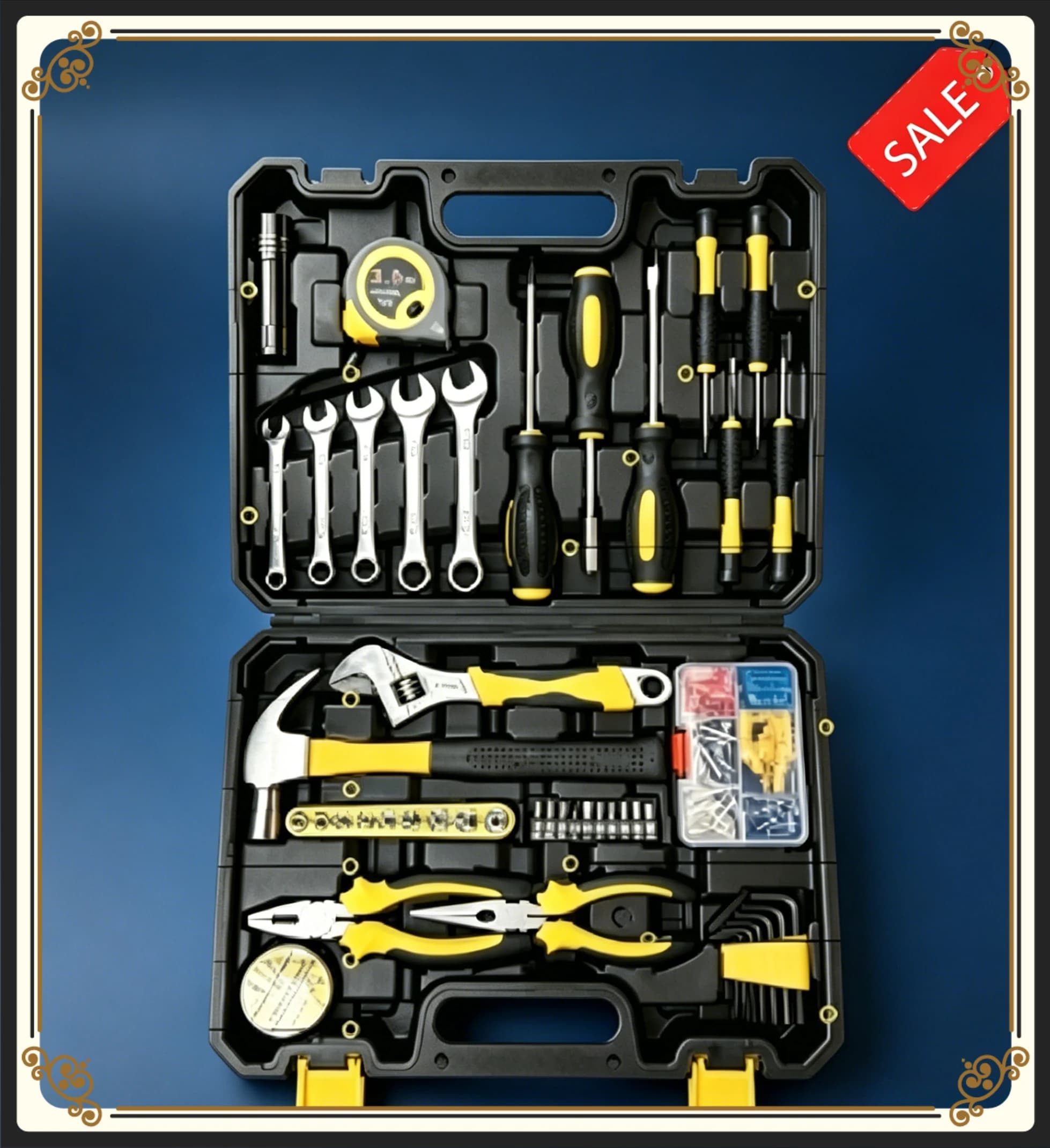 Kit di Attrezzi Manuali Multifunzionali per la Casa, Set di Strumenti Universali per Riparazioni e Manutenzione Quotidiana