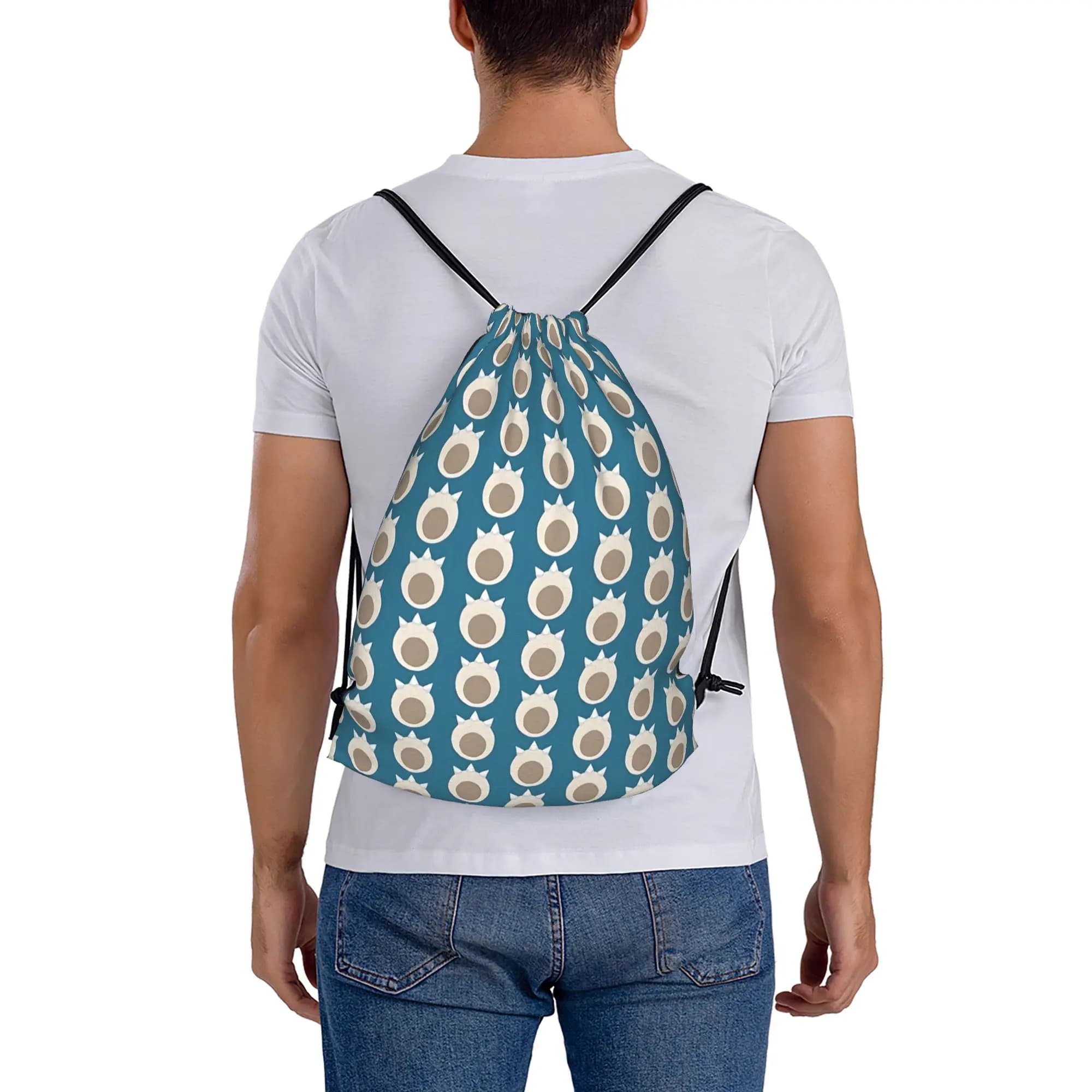 Zaino portatile con coulisse per escursioni e equitazione, con stampa zampa di Snorlax Pokemon, per vestiti da palestra