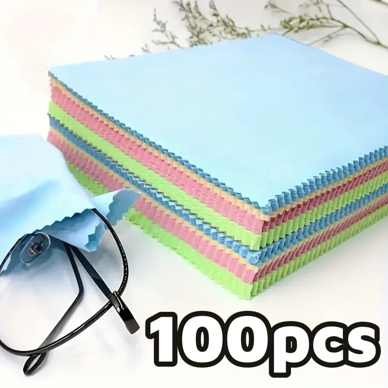 Panni per pulizia in microfibra per occhiali Schermi telefonici Gioielli Colori casuali Salviette spesse e morbide per la manutenzione e lucidatura