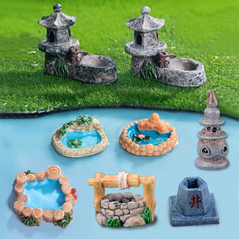 Nuova piscina Torre Luce Casa Figurine Micro Paesaggio Decorazioni per la casa Fata in miniatura Ornamenti da giardino Accessori decorativi Moderni