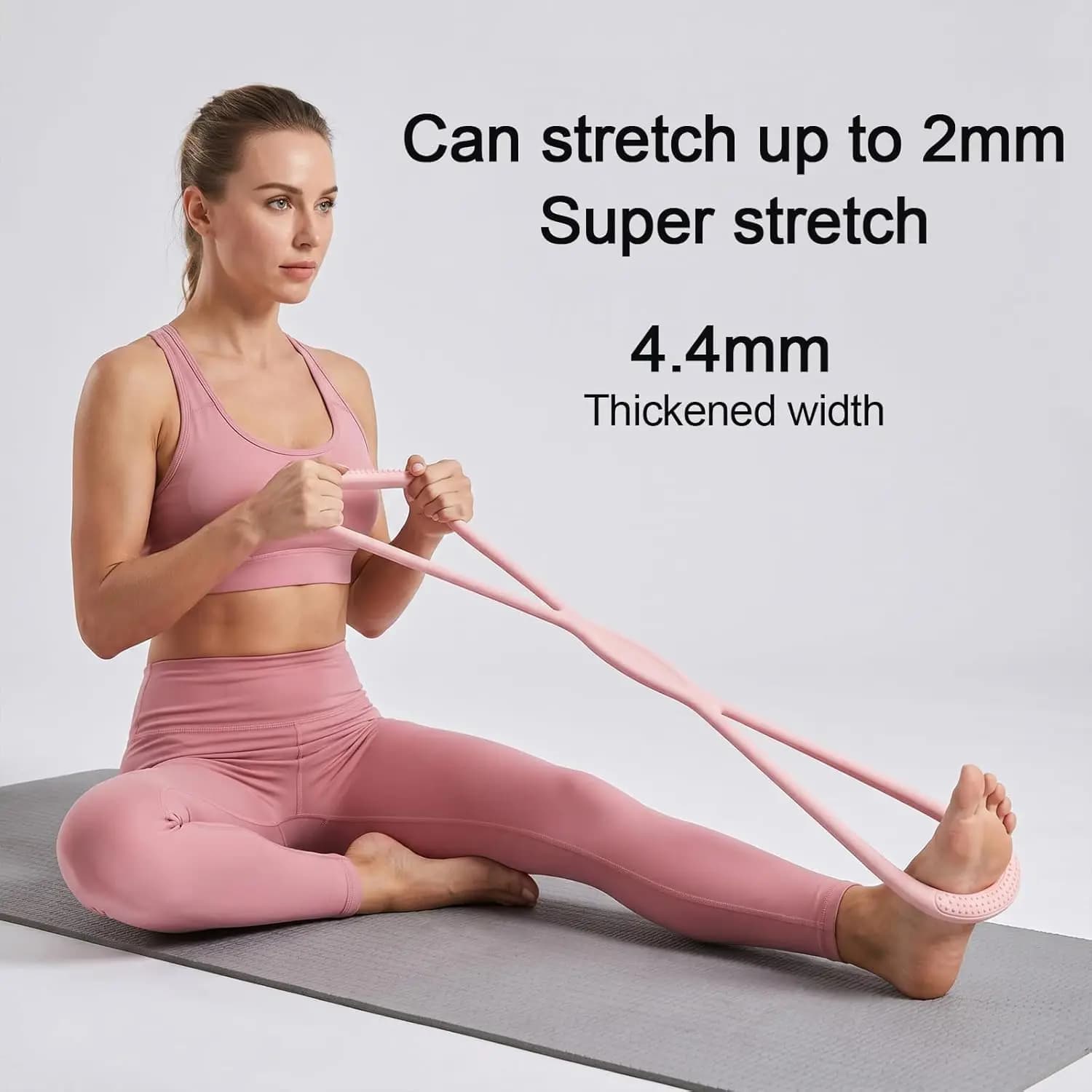 1pcs Handled Resistance Bands Yoga Stretch Rope Arm Back Shoulder Fitness Training Band Home Gym Workout