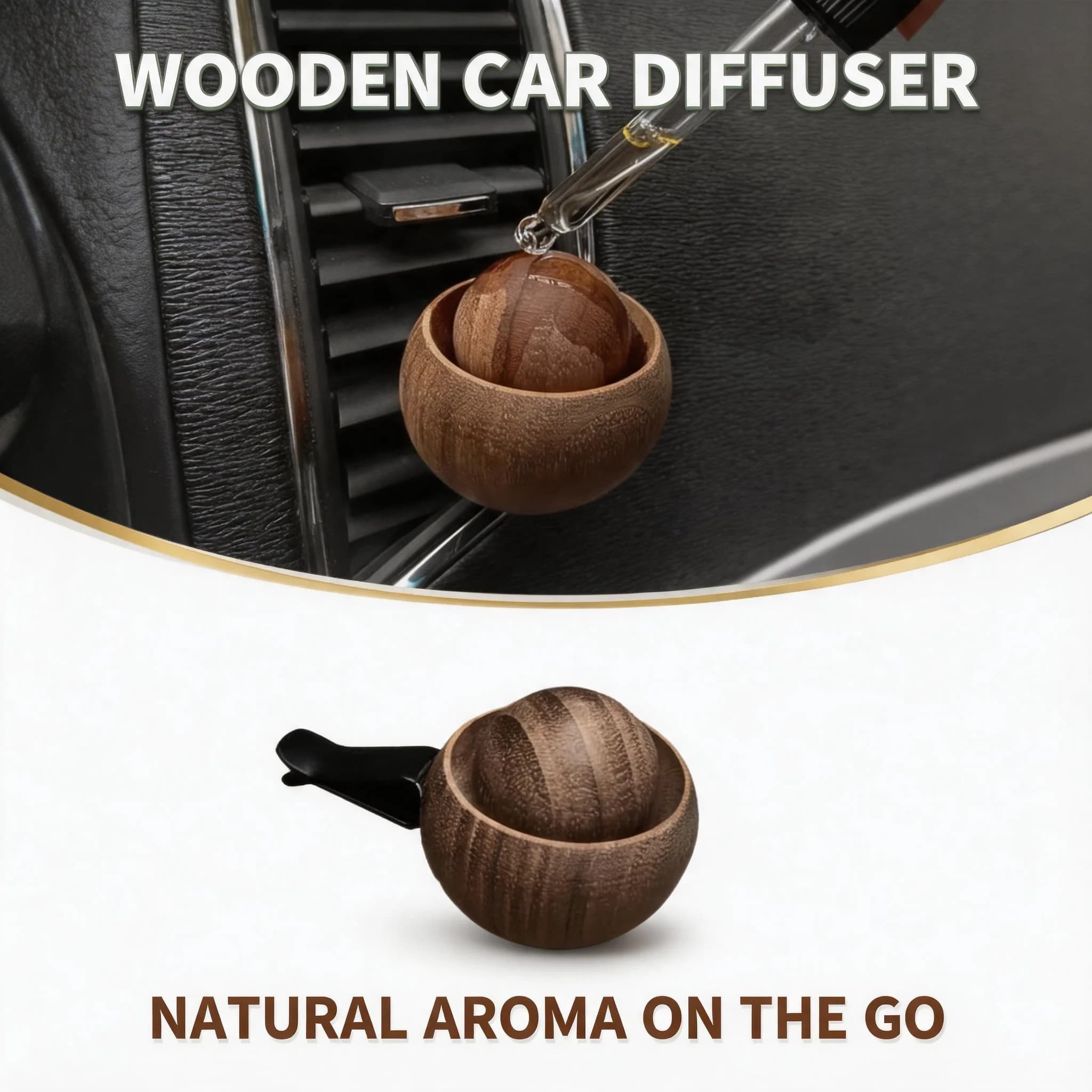 Wooden Essential Oil Diffusers Stylish Spherical Design Car Home Bedroom Decor Natural Fragrance Release Aromatherapy Diffusers