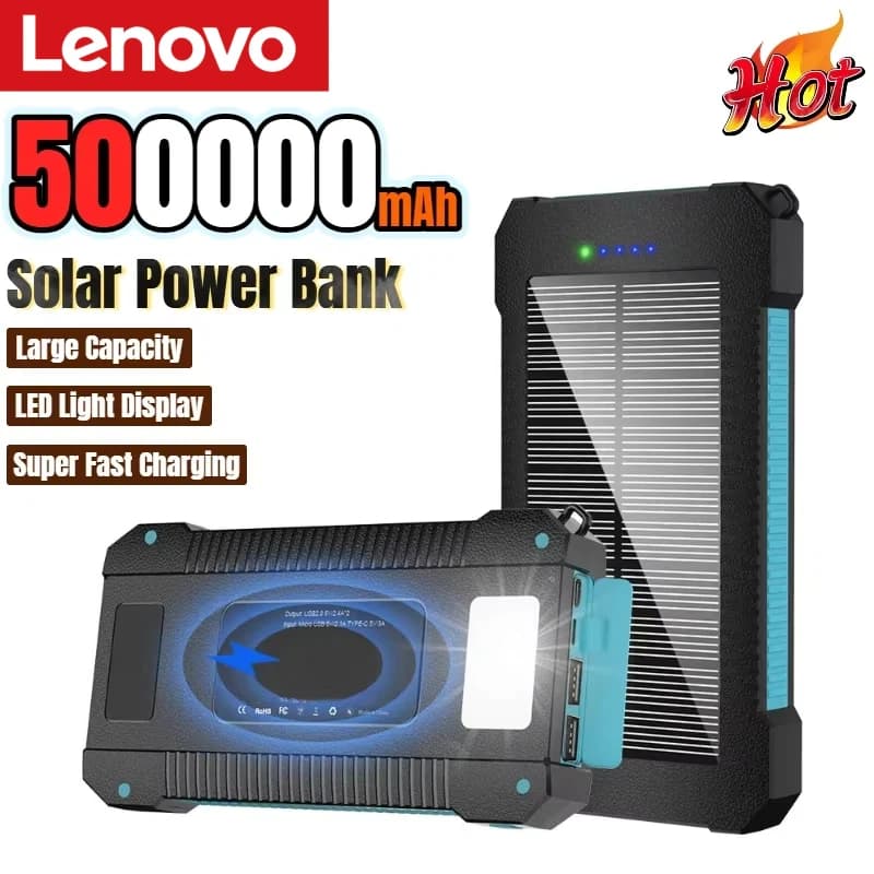 VIVO 500000mAh Solar Power Bank Large Capacity Super Fast Charging Outdoor Portable ExternaI Battery for iPhone Huawei Samsung