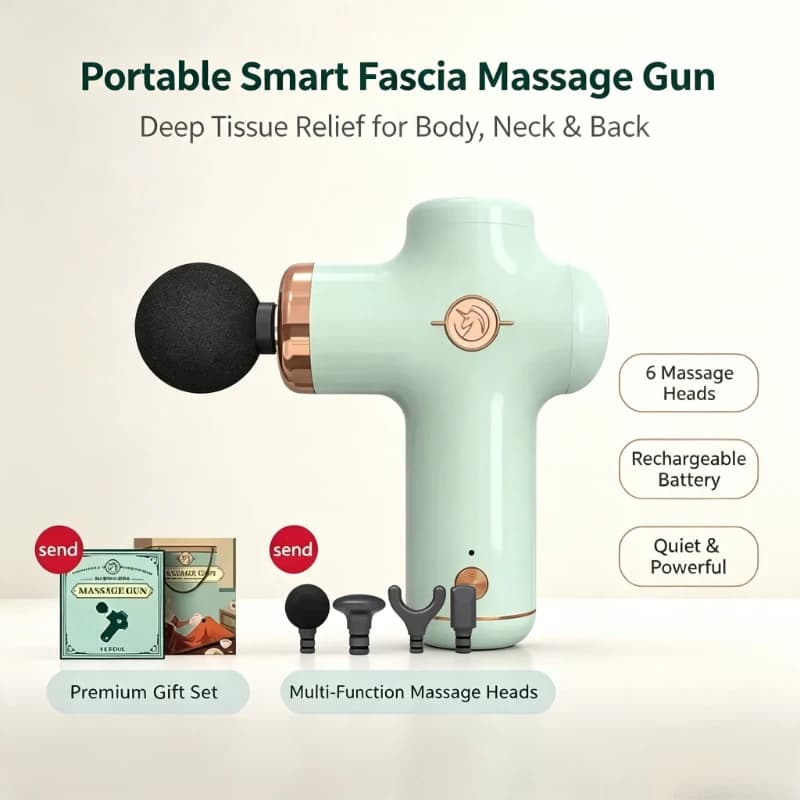Portable Smart Fascia Massage Gun Deep Tissue for Body Neck Back Relieve Muscle Soreness Fitness Relaxation Massager