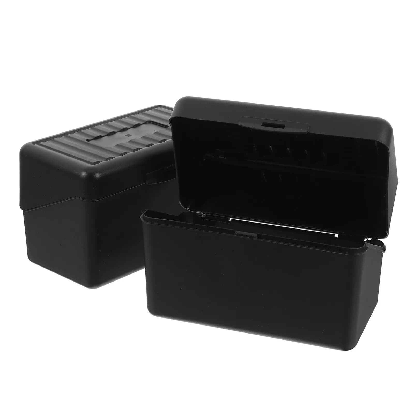 1Set Plastic Index Card Storage Box Desktop Notecard Organizer Secure Locking Lid Recipe Box Flash Card Holder Compact