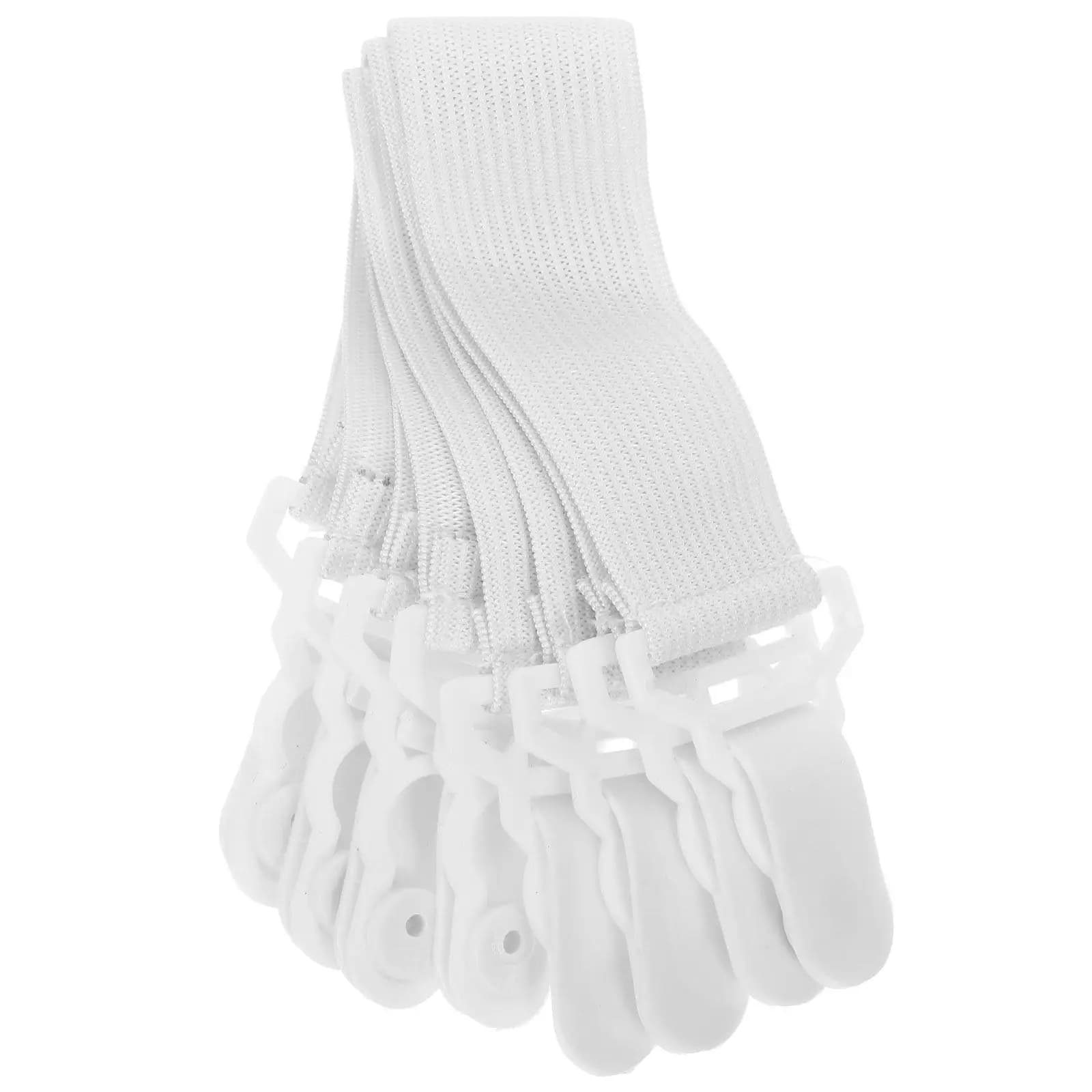 Cinghie Elastiche Bianche Stile Garter per Lenzuola in Raso, Coprimaterassi, Coperte, Lenzuola con Angoli, Lenzuola Antiscivolo