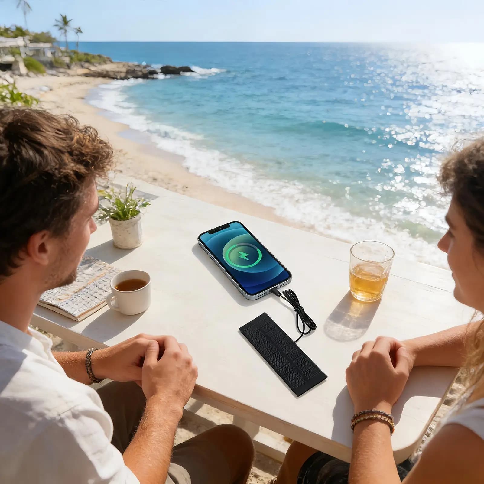 Caricatore da pannello solare Tipo-C Power Bank pieghevole Caricatore per telefono cellulare a ricarica rapida per telefoni Lanterna Tenda da campeggio Escursionismo Auto